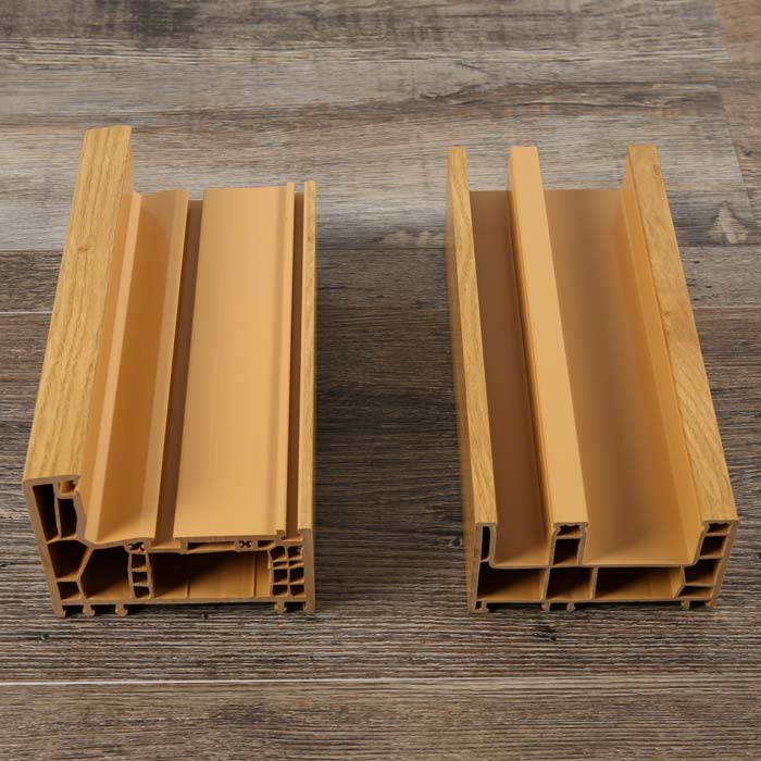 The uPVC profiles have European-style grooves for oriented hardware installations