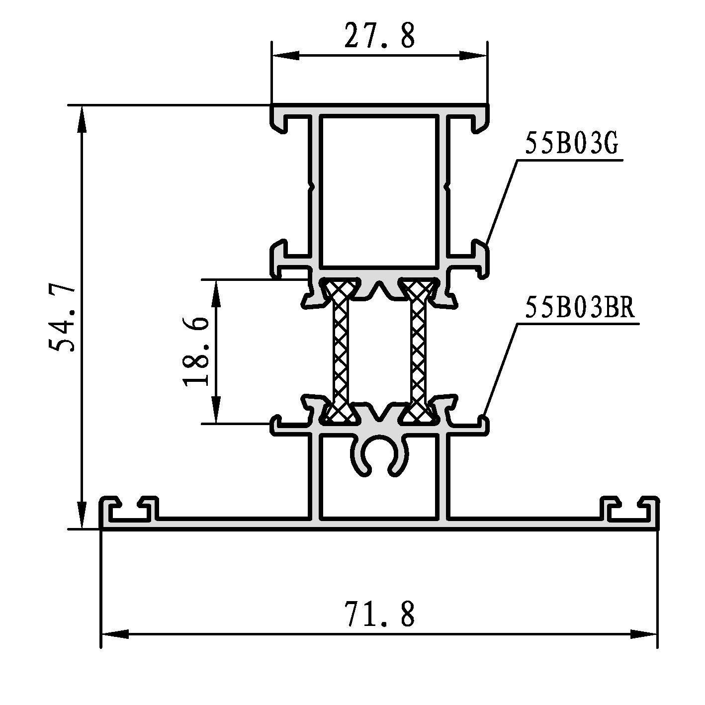 FT55B  series side-hung window A