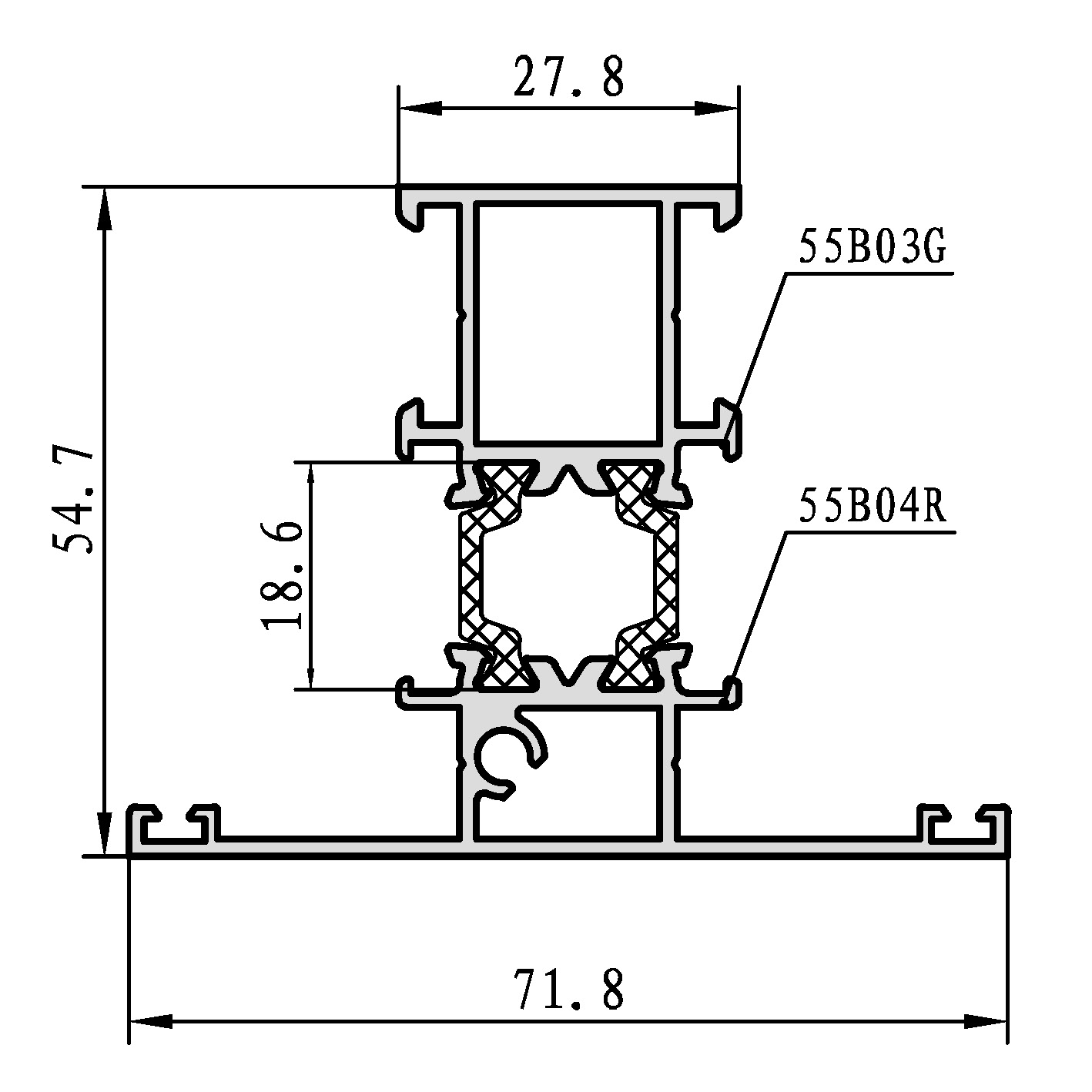 FT55B  series side-hung window A