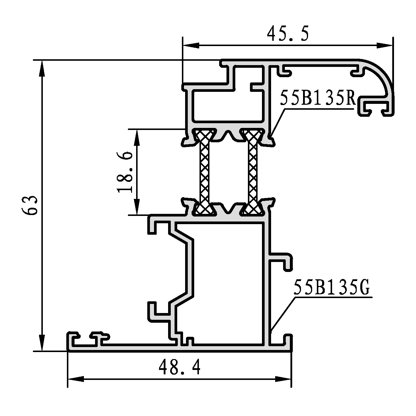 FT55B  series side-hung window A