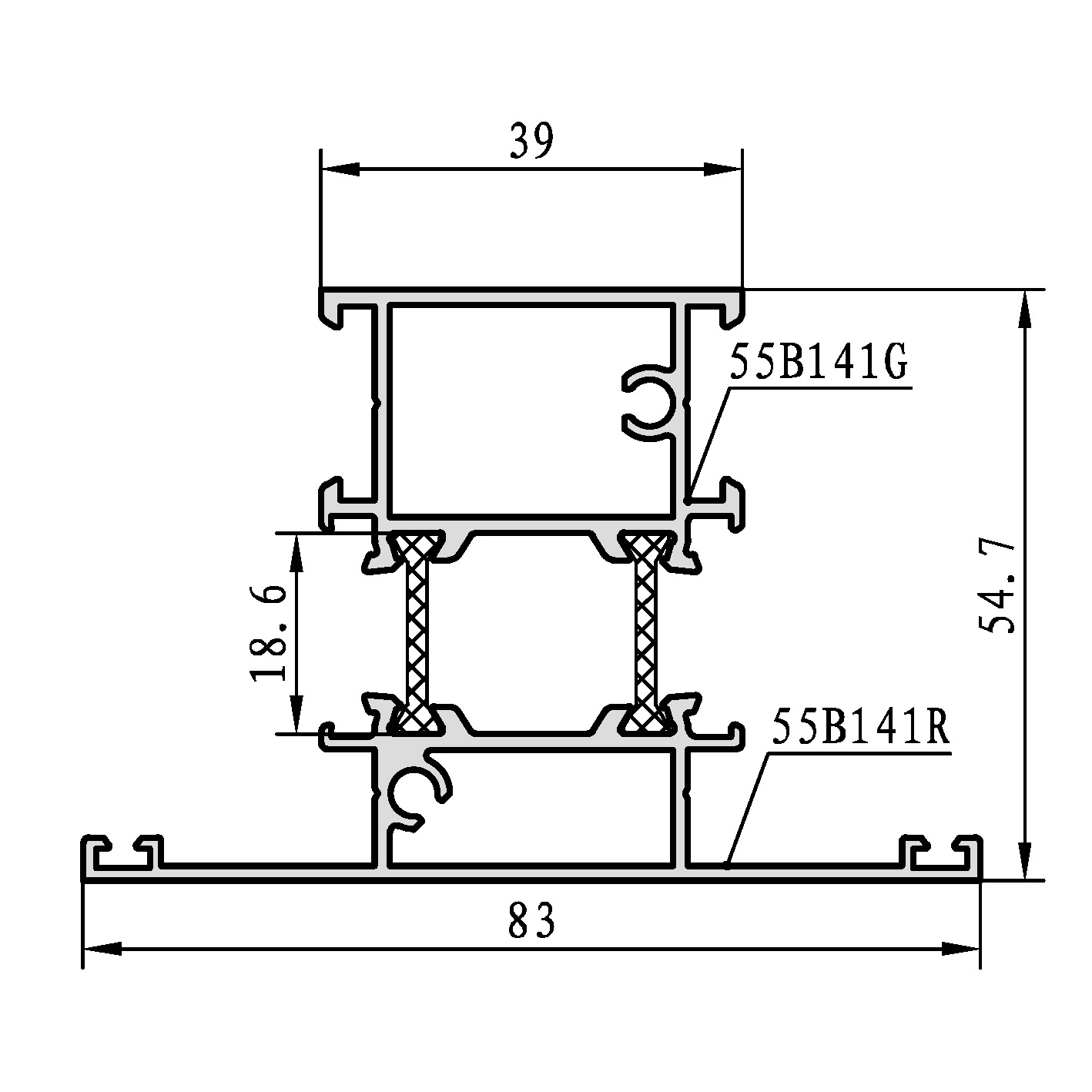 FT55B  series side-hung window A