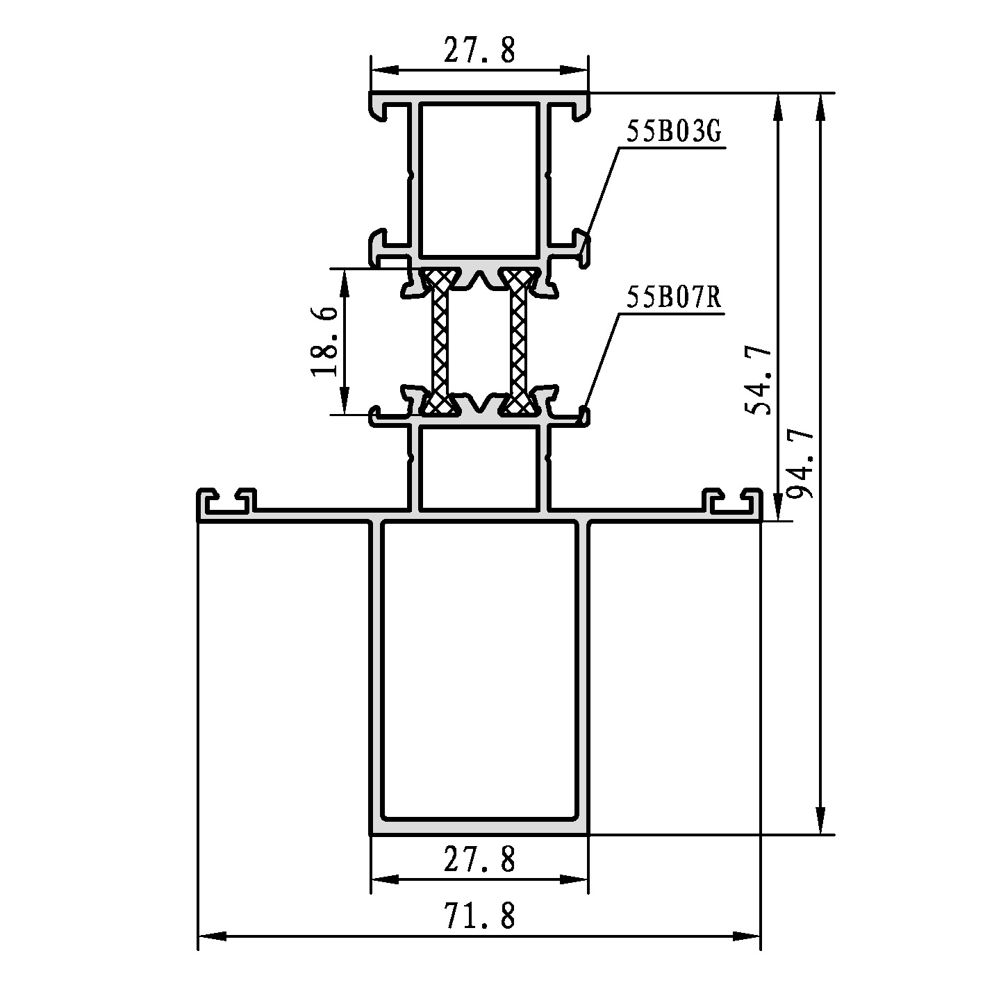 FT55B  series side-hung window A