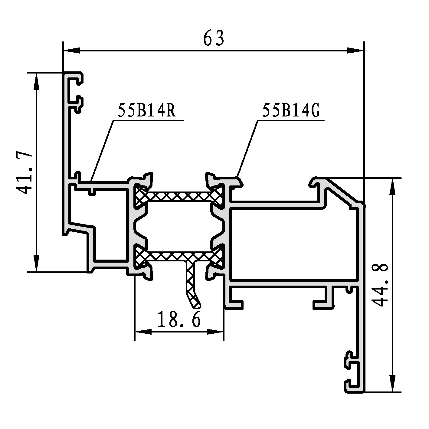 FT55B  series side-hung window A
