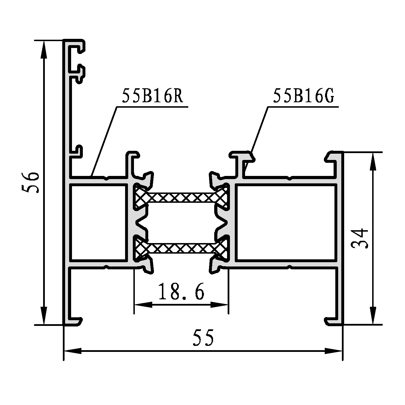 FT55B  series side-hung window A