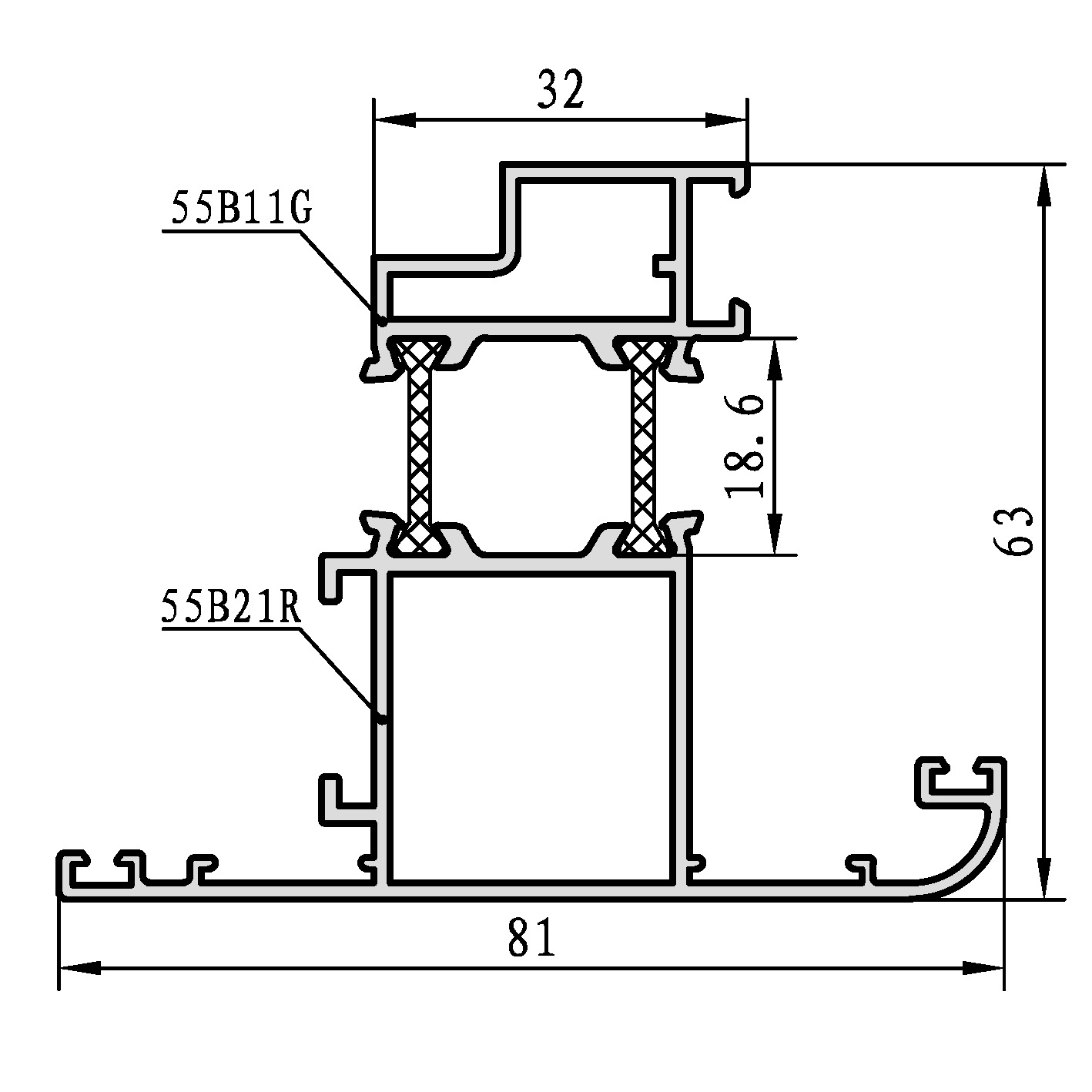 FT55B  series side-hung window A
