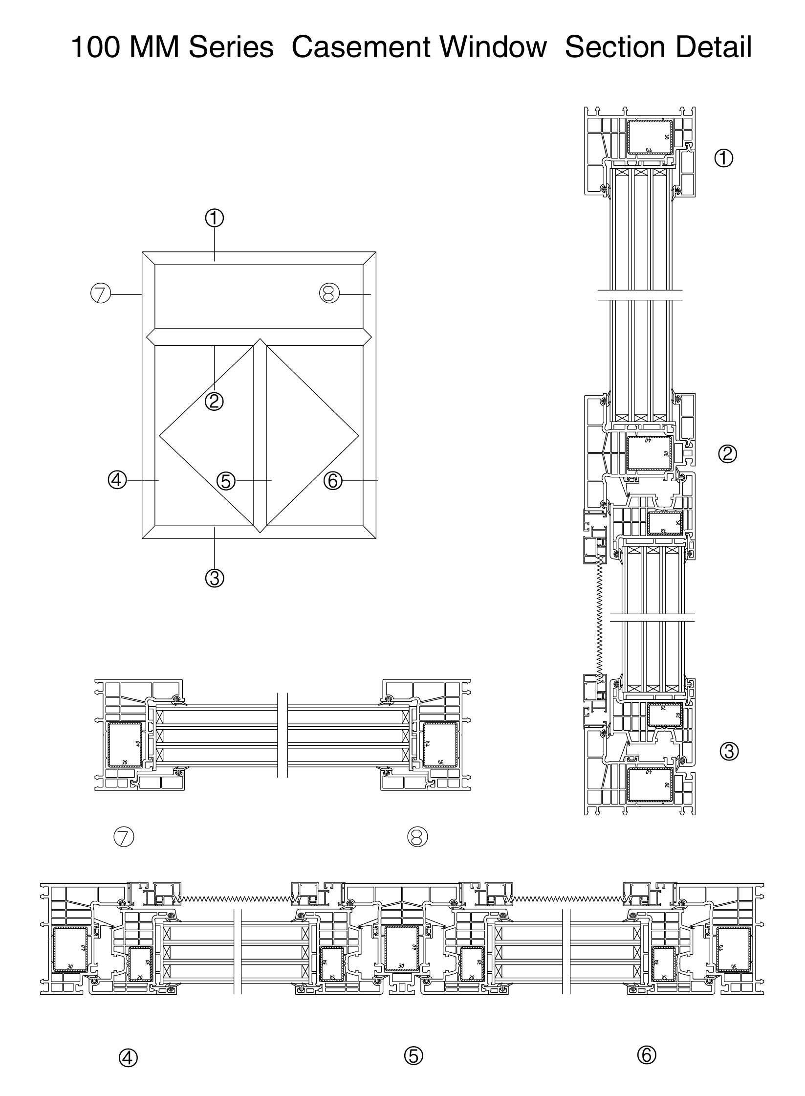 100mm Rcc Window Boxing 100mm series casement frame